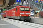 07. Juni 2014 - RE3 nach Stralsund Hbf steht in Berlin-Hauptbahnhof und wartet die Abfahrzeit ab.