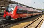 Hier 442 331-5 als RE7 (RE93126)  Airport-Express  von Berlin Lichtenberg nach Berlin Schönefeld Flughafen, dieser Triebzug stand am 19.7.2014 in Berlin Lichtenberg.