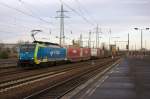 ES 64 F4 - 205 (189 205-8) MRCE Dispolok GmbH für PKP CARGO  EU45-205  mit dem DGS von Poznan Franowo nach Rotterdam Maasvlakte West in Berlin-Schönefeld Flughafen. 03.01.2014