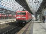 Hier 114 013-6 mit einem RE4 von Wittenberge nach Jterbog, dieser Zug stand am 1.4.2010 in Berlin Spandau.
