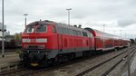 BR 218 mit RE nach München am 18.10.2016 in Buchloe