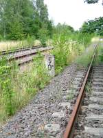 Kilometer 5,0 liegt genau im Bahnhof Altendorf. Naturliebhaber drften sich freuen, dem Eisenbahnfreund trnen die Augen, 09.07.07