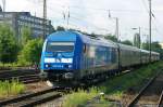 253 015 mit einem SOnderzug vom VSE SChwarzenberg in den Spreewald. Hier in Chemnitz Hbf 25.06.2011