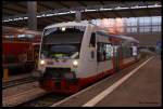 VT 516 der City Bahn Chemnitz am 7.12.2014 im Hauptbahnhof Chemnitz.