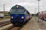 SU46-037 der PKP-Cargo mit dem EC 248 von Krakow Glowny nach Lneburg in Cottbus. 30.06.2011