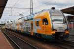 Hier 445 101-9 als RE2 (RE37373) von Cottbus nach Wittenberge, dieser Triebzug stand am 19.7.2013 in Cottbus.