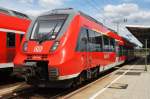 Hier 442 142-6 als RB11 (RB18222) von Cottbus nach Frankfurt(Oder), dieser Triebzug stand am 19.7.2013 in Cottbus. 