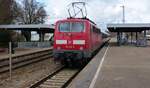GfF 111 056-8 Bahnhof Crailsheim 26.02.2023 RE nach Nürnberg