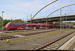 442 831-4 (Bombardier Talent 2) von DB Regio Nordost als RE 3719 (RE7) von Wünsdorf-Waldstadt erreicht seinen Endbahnhof Dessau Hbf auf Gleis 7.
[1.8.2018 | 15:59 Uhr]