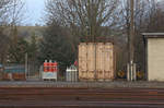 Detail der Ausrüstung für die Gleisunterhaltung in Döbeln Hbf. 10.12.2016 09:52 Uhr.