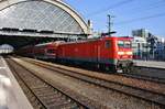 143 932 verlässt am 30.9.2017 mit der S1 von Meißen Triebischtal nach Bad Schandau den Dresdener Hauptbahnhof.