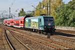 146 010 erreicht am 30.9.2017 mit der S1 von Meißen Triebischtal nach Schöna den Dresdener Hauptbahnhof.