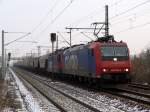 482 030 und 421 *** der SBB Cargo durchfuhren mit ihrem Gz am 20.01.13 Dresden Strehlen