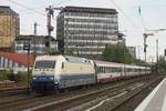 101 112-1  Rheingold  mit IC118 in Düsseldorf Rath, am 14.05.2017.