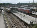 Blick von der Straßenbrücke auf den Eberswalder Bahnhof am 12.Mai 2012.