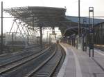 2005-12-10 - Erfurt Hbf, Bereich neuer ICE-Bahnhof - Ansicht neue Bahnhofshalle von der Einfahrt Weimar