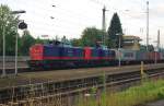 745 702-1 und 745 701-7 bernachteten vom 07.08. auf den 08.08.2010 in Eschwege West mit ihrem Containerzug.