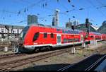 446 029-4 und 446 034 (DBpzfa | Bombardier Twindexx Vario) des Main-Neckar-Ried-Express (DB Regio Mitte) als RB 15319 (RB68)  Main-Neckar-Bahn  nach Neu-Edingen/Friedrichsfeld verlassen ihren