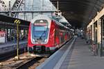 Ausfahrt am 05.05.2018 von 445 043 zusammen mit 445 063 als RE 54 (Frankfurt (Main) Hbf - Bamberg) aus dem Startbahnhof in Richtung Südbahnhof.