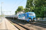 192 001-6 Siemens AG, Siemens Mobility für evtl. ITL - Eisenbahngesellschaft mbH mit einem CD Cargo Kesselzug  Dieselkraftstoff oder Gasöl oder Heizöl (leicht)  in Friesack und fuhr weiter in Richtung Wittenberge. 14.06.2018