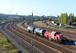 DB Cargo 261 082-2 Voith Gravita 10 BB (9280 1261 082-2 D-DB) mit 2 Wascosa Gasdruckkesselwagen auf der Durchfahrt durch Gera in Richtung Norden am 21.4.2020