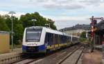 622 209 erreicht am Abend des 28.06.15 mit zwei weiteren Brüdern Goslar. Das aus drei Triebwagen bestehende Gespann war unterwegs von Bad Harzburg nach Hannover.