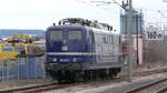 151 079-1 von Railsystems RP ruht am 27.02.2021 vor dem Bahnbetriebswerk in Gotha.