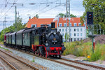 Signal mit der Bedeutung „Fahrverbot aufgehoben  für den Sonderzug mit der Schlusslok 91-134 von Greifswald Hbf nach Greifswald Ladebow.