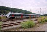 9442 614 (Bombardier Talent 2) von Abellio Rail Mitteldeutschland ist im Bahnhof Großheringen abgestellt und beginnt bald seine Fahrt als RB 74658 (RB24) nach Jena-Göschwitz auf Gleis 5.