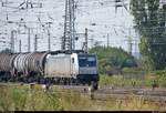 Kesselzug mit 186 261-4 der Akiem S.A.S., vermietet an CTL Logistics, erreicht den Bahnhof Großkorbetha.
[28.7.2018 | 10:21 Uhr]