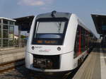 Am 23.04.19 stand Abellio 1648 437/937, als RE11 nach Thale Hbf, im Bahnhof von Halberstadt.