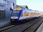 VT 809 steht im Bahnhof Halberstadt als HEX80884 nach Blankenburg (Harz) am 20.