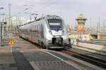 9442 810 (Bombardier Talent 2) von Abellio Rail Mitteldeutschland wird als RB 74618 (RB20) nach Eisenach in Halle(Saale)Hbf auf Gleis 6 bereitgestellt. [25.2.2017]