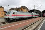 146 577-2 DB als IC 2543 (Linie 55) von Hannover Hbf nach Dresden Hbf steht in Halle(Saale)Hbf auf Gleis 9.