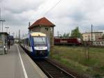 Lint 27 HEX am 26.04 nach Bernburg im Bahnhof von Halle (Saale) HBF am Stellwerk HG 16