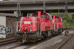 261 104-4 und eine Schwesterlok rangieren in Hamburg Harburg, am 17.05.2019.