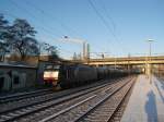 189 033 der CTL-Logistics durchfhrt am 2.01.09 mit einem ler Hamburg-Harburg Richtung Sden.