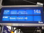 Hamburg Hauptbahnof 8.3.07 Zugzielanzeiger ICE 77 nach Zrich