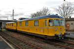 DB Netz Gleissmesszug 726 002-9 am 07.01.18 in Hanau Hbf von einen Bahnsteig aus gemacht