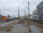 Das Gleis 103 am 16.02.2022 in Hannover Hbf.