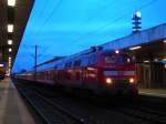 218 451 mit dem Verstrker nach Braunschweig am 22.1.09 in Hannover HBF.