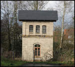 Früher stand dieses Wasserhaus am Bahnsteig der Georgsmarienhütten Eisenbahn in Hasbergen.