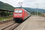 Nachschuss auf 101 015-6 am 13.09.2014 mit dem IC 2279 (Stralsund - Konstanz) aus Hausach gen Süden.