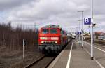 218 366-3 und 218 380-4  am 21.03.2010 mit IC 2171 nach Frankfurt (Main) Hbf in Heide (Holstein).