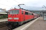 Am 25.10.2017 steht RB15351 aus Frankfurt im Hauptbahnhof Heidelberg.