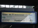 Jetzt hat die Regional Bahn nach Frankfurt a.