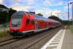 DABpbzfa mit 146 020 DB als verspätete RB 16420 (RB40) von Burg(Magdeburg) nach Braunschweig Hbf fährt in den Bahnhof Helmstedt ein.