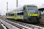 13. Februar 2013, Tw 650 727 der agilis fährt als ag 84542 Weiden - Bad Rodach. Fotografiert  im Bahnhof Hochstadt-Marktzeuln.