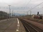 Bahnsteig 11 und das Gleisvorfeld in Kassel Hbf; 04.04.2012