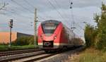 Nachschuß auf einen  nur  nach Düsseldorf Gerresheim fahrenden S8 Zug.
Während der Sommerferien in NRW war Wuppertal vom Bahnverkehr abgeschnitten und so fuhren die Züge nur bis in den Osten von Düsseldorf. Kleinenbroich 20.8.2017